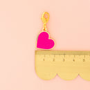 Pink Heart Removable Zipper Charm