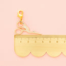 Gold Stork Embroidery Scissor Removable Zipper Charm