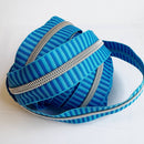 Bright Blue Striped Jacquard Zipper Tape