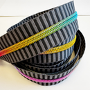 Charcoal Striped Jacquard Zipper Tape