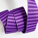 Purple and Purple Jacquard Woven Stripes Webbing – 1.5" Wide