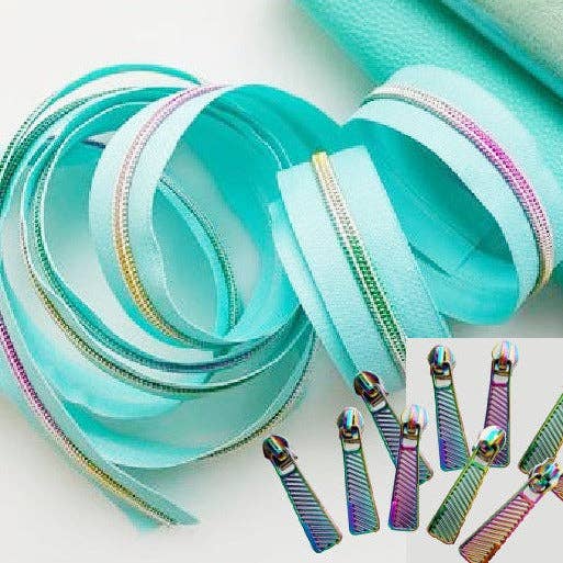 Zipper Mint & Rainbow: Easy grip zipper pull