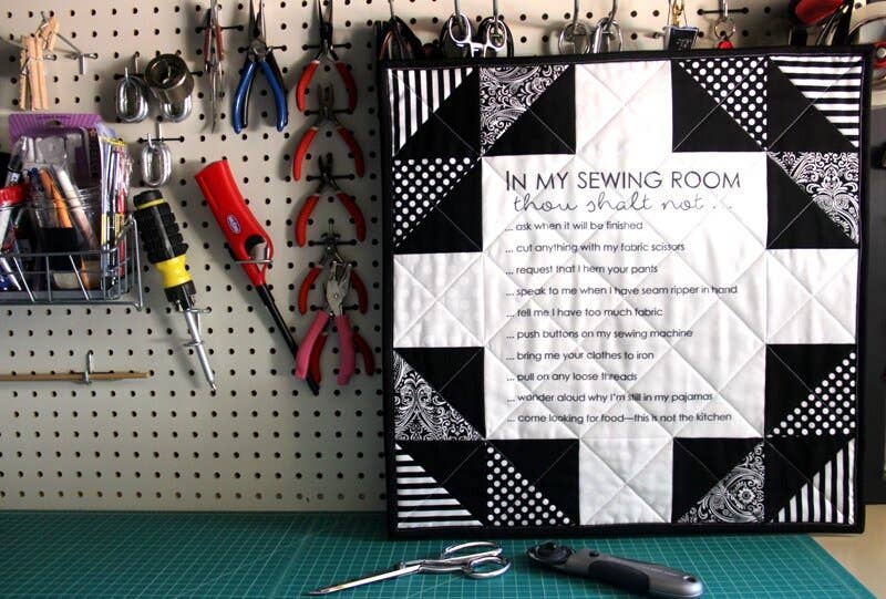 Sewing Room Rules Printed Fabric Panel