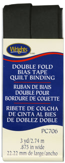 Double Fold Quilt Binding Black