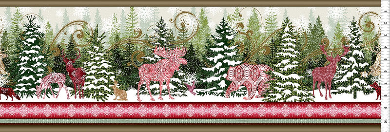 Nature's Winter 1NW-1 Border Print - 2 Yards Cut