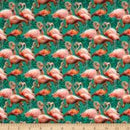 Le Quilt Ile Aux Oiseaux Geometric Pink/Green Fabric
