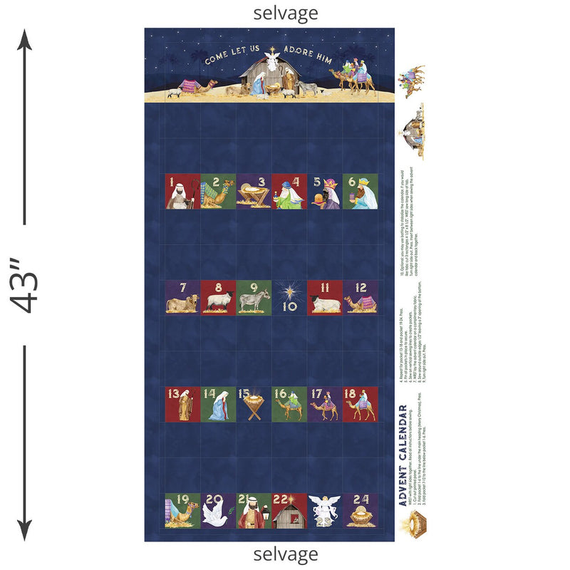 Advent Calendar Panel Come Let Us Adore Him