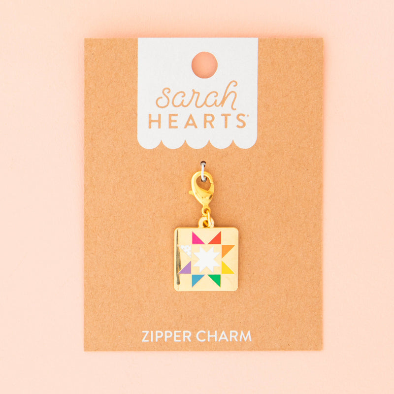 Quilt Star Removable Zipper Charm