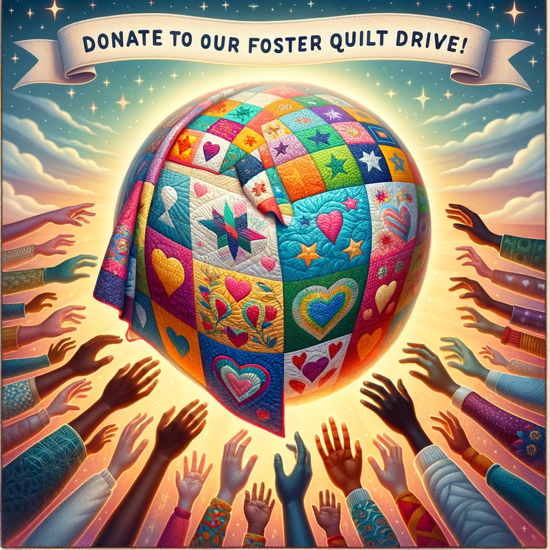 Wrap Them in Love, Donate to our Foster Kids' Quilt Drive!"