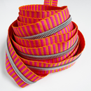 Pink & Orange Striped Jacquard Woven Zipper Tape
