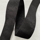 Premium Black Jacquard Webbing Strap 1.5" Width Per Yard
