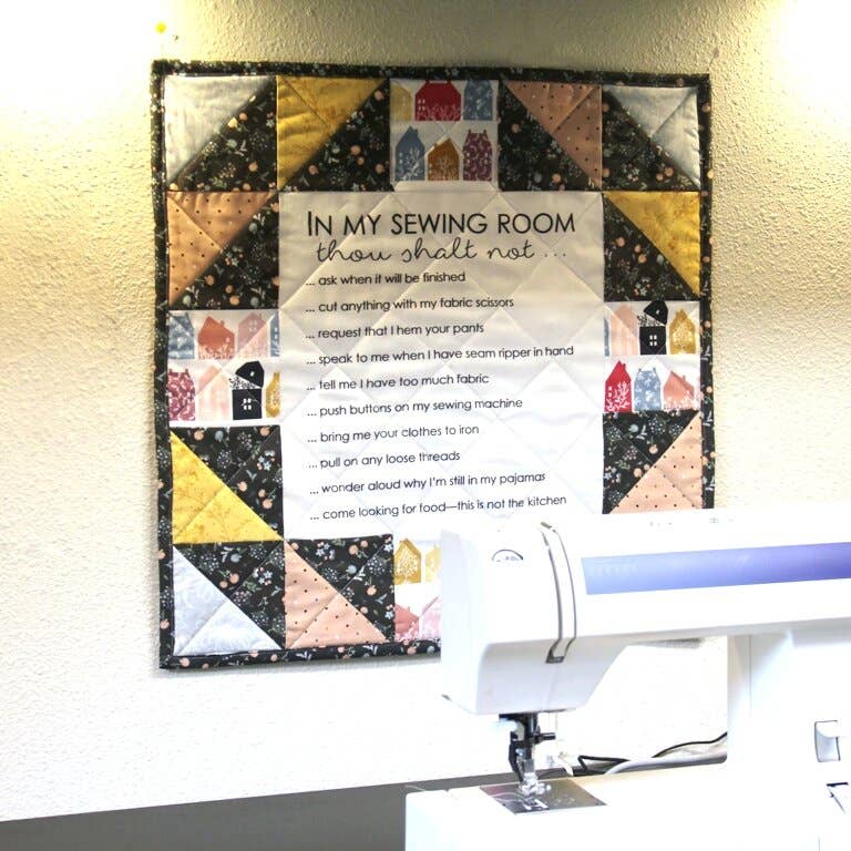 Sewing Room Rules Printed Fabric Panel