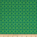 Le Quilt Ile Aux Oiseaux Geometric Green Fabric