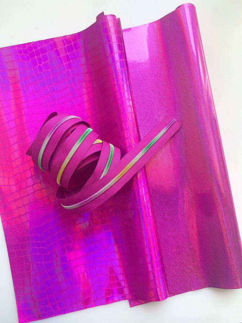 Zipper Fuchsia & Rainbow: Easy Grip Pulls