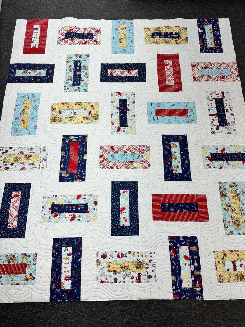 Planters Quilt Kit Featuring Patriotic Fabrics - Includes Backing