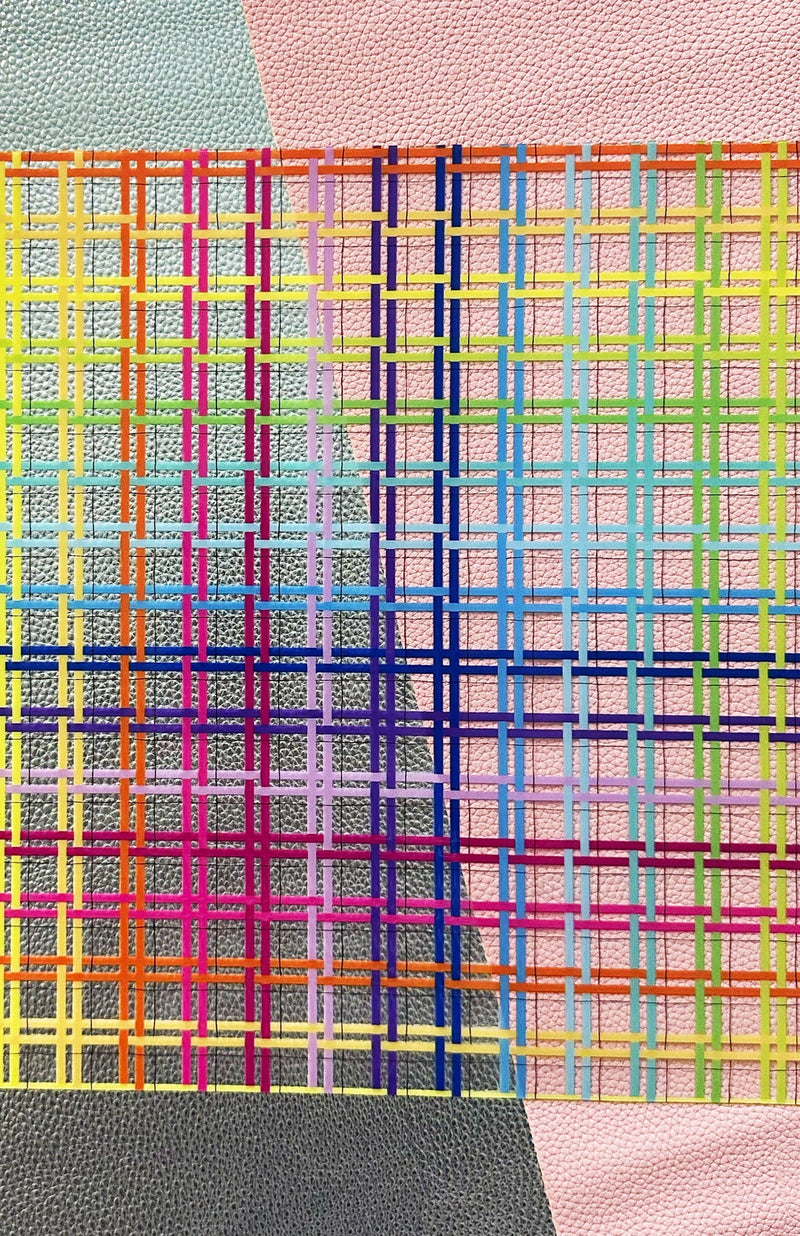 Rainbow Plaid Clear TPU Vinyl
