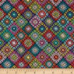 Le Quilt Ile Aux Oiseaux Santorin Purple/Multi Fabric