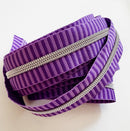 Purple Striped Jacquard Zipper Tape