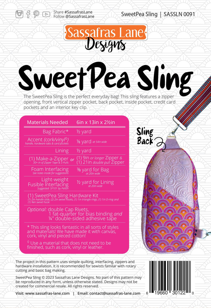SweetPea Sling Bag Pattern: Paper Pattern