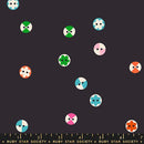 Buttons Novelty Notions Vintage Retro  1 800 Notion Soft Black RS5208 17 Ruby Star