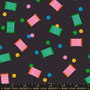 Spools Retro Vontage Sewing Notions Thread  1 800 Notion Soft Black RS5212 15 Ruby Star