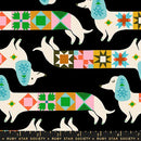 Quilty Dog Novelty Retro Vintage Dog Blocks  1 800 Notion Soft Black RS5213 13 Ruby Star