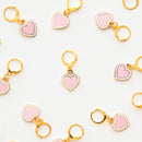 Sweet Heart Enamel Stitch Marker - Zipper Charm
