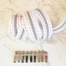 Pink Hearts Continuous Zipper Tape - 3 Yards with 9 silver zipper pulls