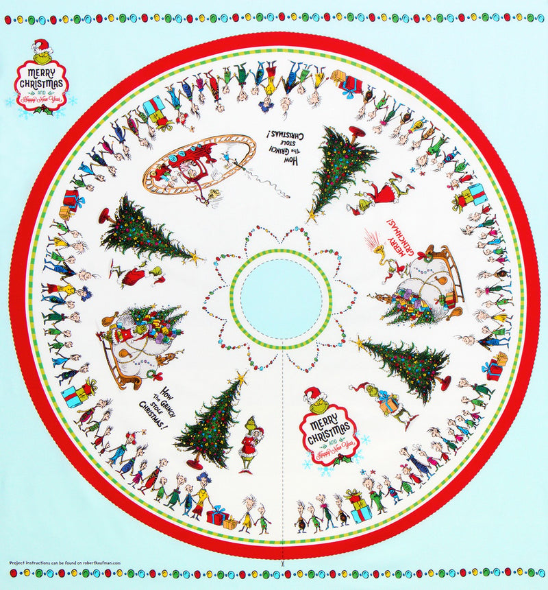 Tree Skirt Panel Holiday Dr. Seuss 46in repeat