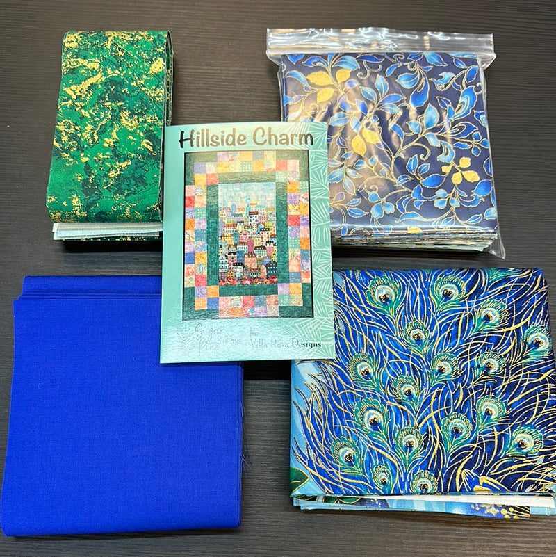 Hillside Charm Quilt Kit Featuring Peacock Garden Collection