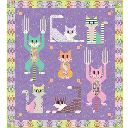 Cat Scratch Quilt Kit Featuring Tabby Road Déjà vu by Tula Pink