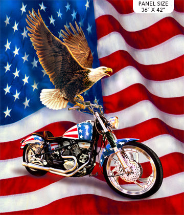 Northcott Studio Liberty Ride Panel Motorcycle DP21310-44