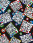 Bingo Fabric on Black Background