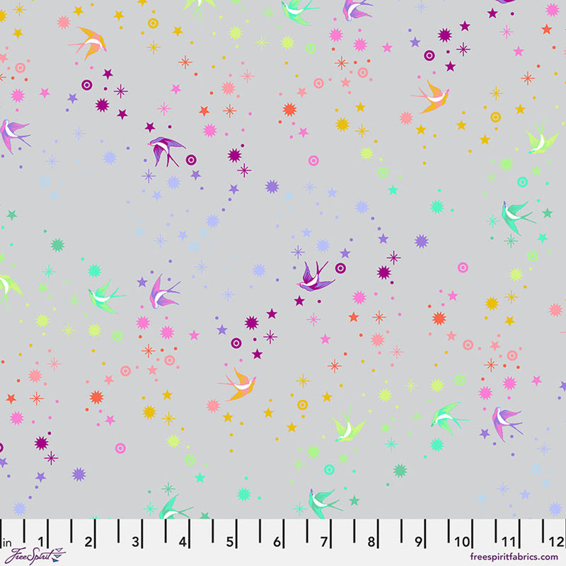 Fairy Dust - Fog || True Colors Graywork By Tula Pink SKU: PWTP133.FOG