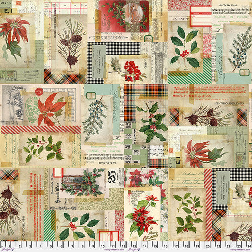 Tim Holtz Holidays Past Backing Fabric Past Collage Multi QBTH012.MULTI