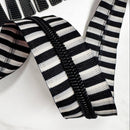 Bold Stripe Zipper Tape with Black Teeth - 3 Yards