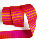 Pink Orange Jacquard Woven Stripes Webbing – 1.5" Wide