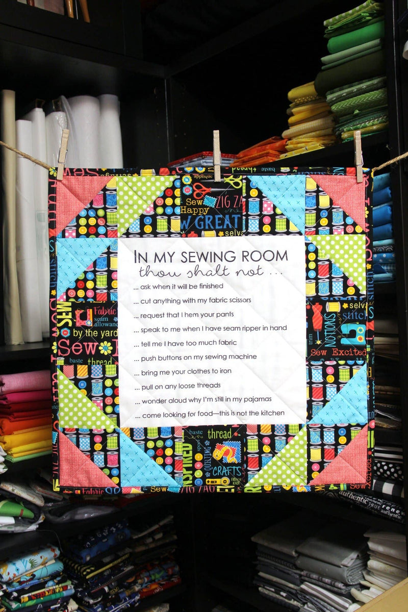 Sewing Room Rules Printed Fabric Panel