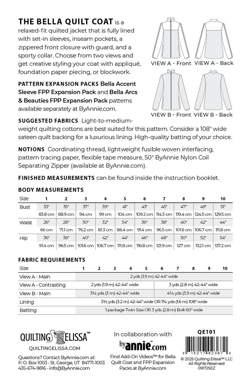 Bella Quilt Coat Pattern