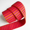 Pink Orange Jacquard Woven Stripes Webbing – 1.5" Wide