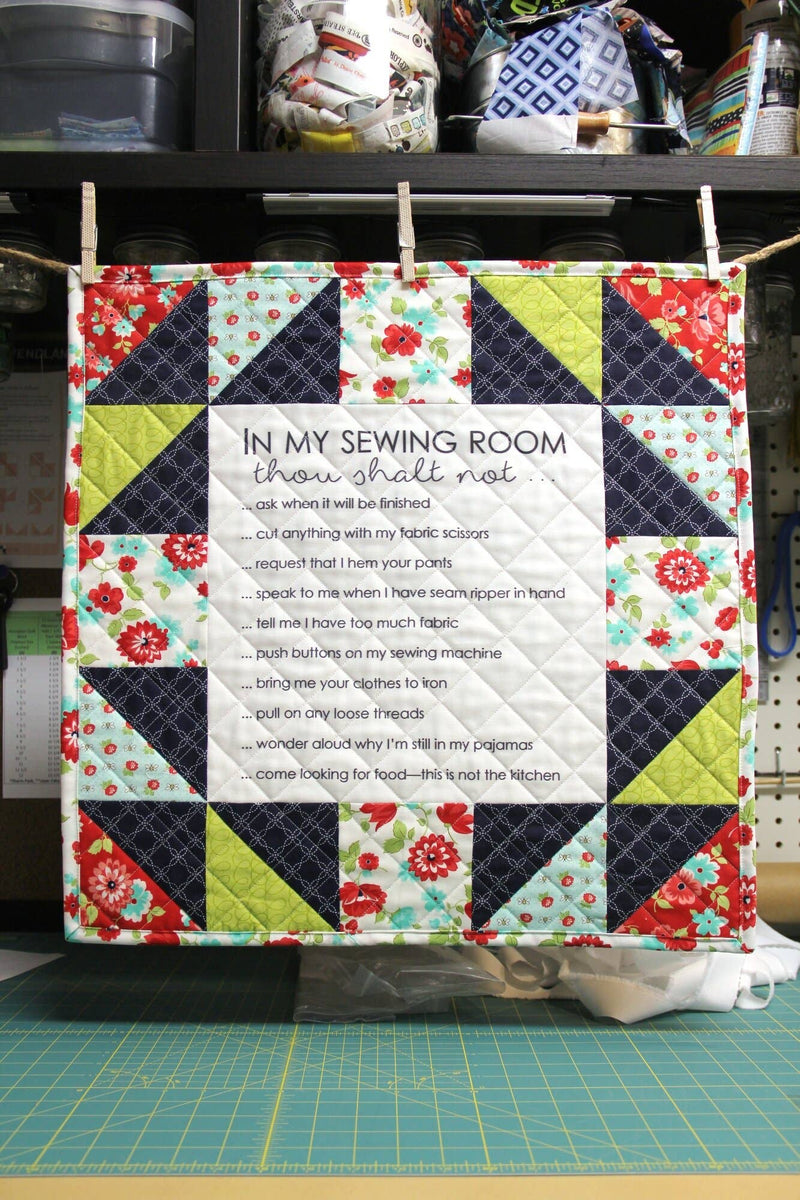 Sewing Room Rules Printed Fabric Panel