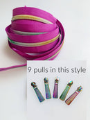 Zipper Fuchsia & Rainbow: Easy Grip Pulls
