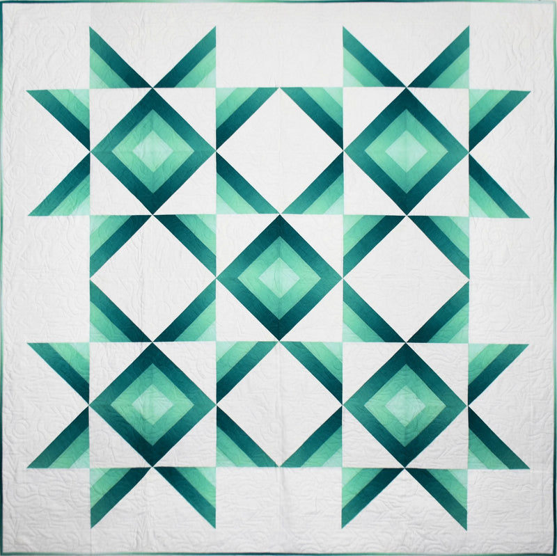 Faceted Ombre Star Quilt Kit - Template Included