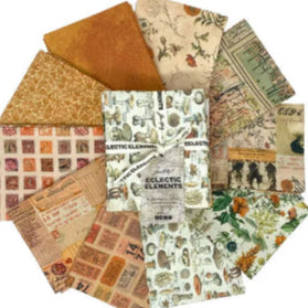 Eclectic Elements Palette Orange Fat Quarter Bundle 18"x21" 10pcs Tim Holtz