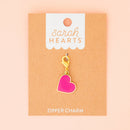 Pink Heart Removable Zipper Charm