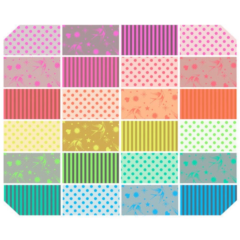 Tula Pink - Neon True Colors 2.5" Strips