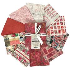 Eclectic Elements Palette Red Fat Quarter Bundle 18"x21" 10pcs Tim Holtz