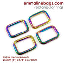 Rectangular Rings 1": (4 Pack) SKU: EBREC-25-IRI