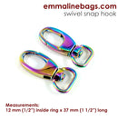 Swivel Snap Hook 1/2": Designer Profile (2 Pack) SKU: EBHK-12-IRI
