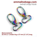 Swivel Snap Hook 1": Designer Profile (2 Pack) SKU: EBHK-25-IRI